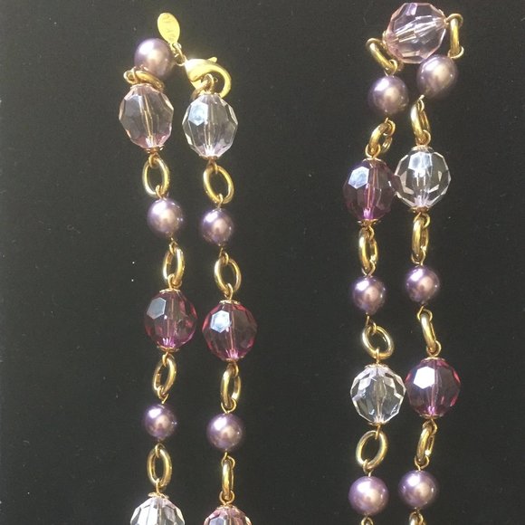 KJL Kenneth Jay Lane Paris Couture 44" Rope Necklace/Shades of Purple/NEW! - Picture 1 of 3
